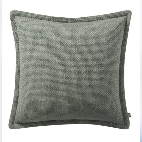 Set of 2 My Texas House Reversible Solid Sage Green & Ivory pillows - Picture 3 of 7